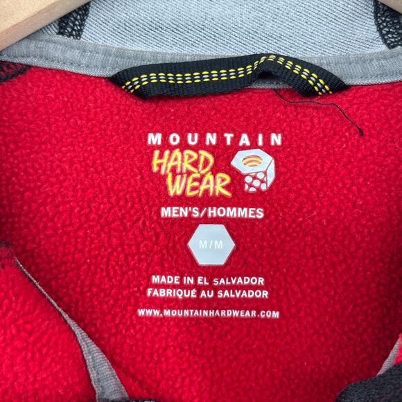MOUNTAIN HARDWEAR Jacket Mens M Fleece Full Zip Hoodie Thumbholes Red - Picture 5 of 15